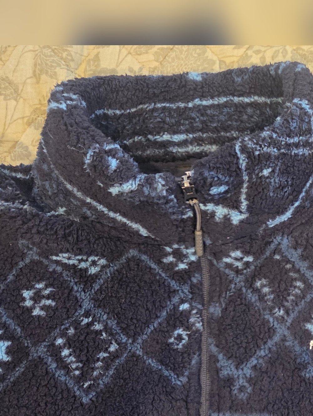 The North Face Men's Large Navy Blue Sherpa Zip-Up Fleece